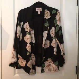 Floral chiffon blazer